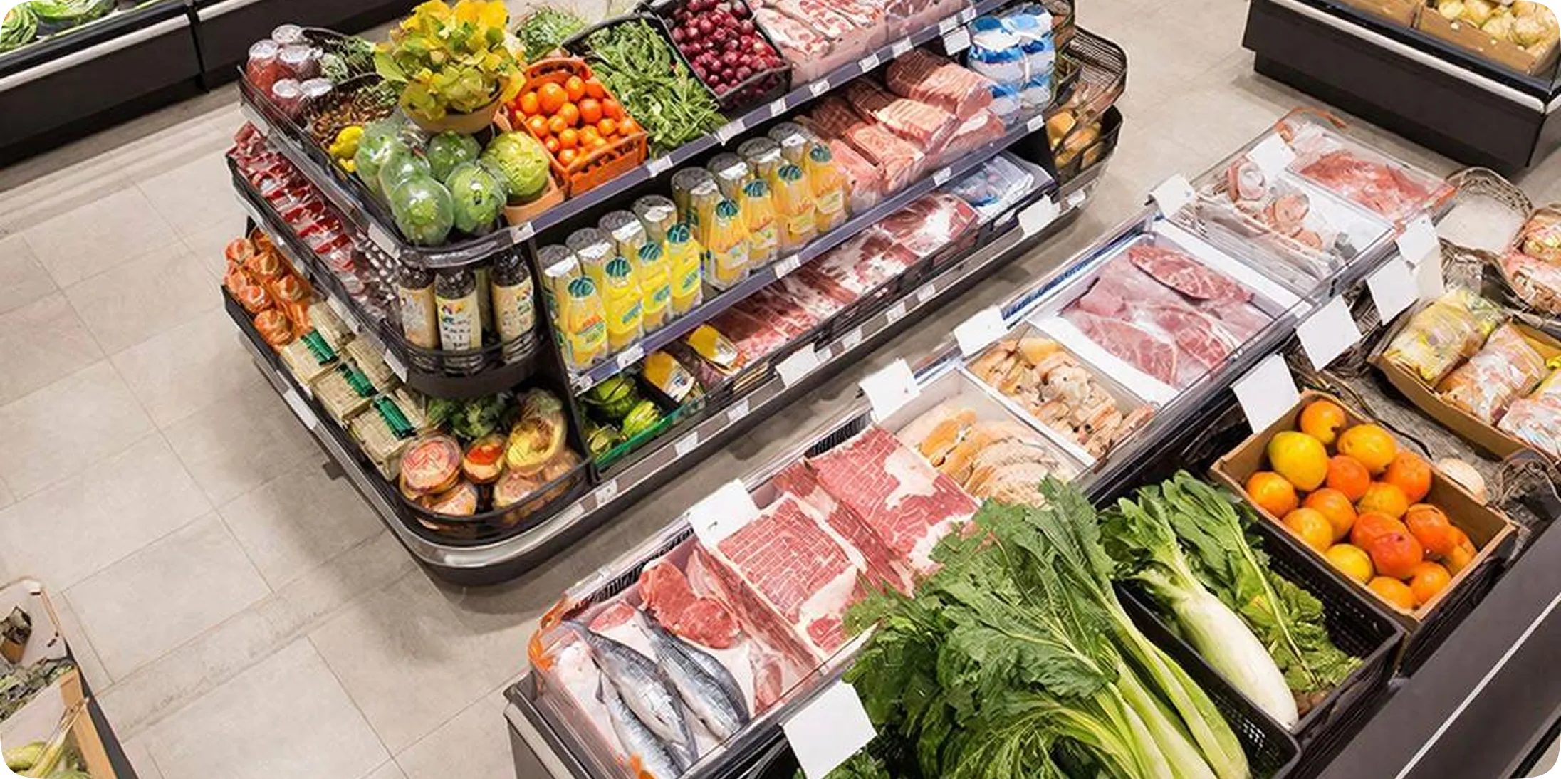 Витрина продуктового магазина
